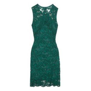 Gilber Gilmore Green Lace Sheath Dress
